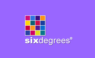 the logo of sixdegress, the first social media platform